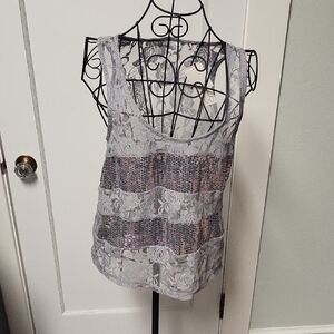 Speechless Silver Gray Sleeveless Tank Top